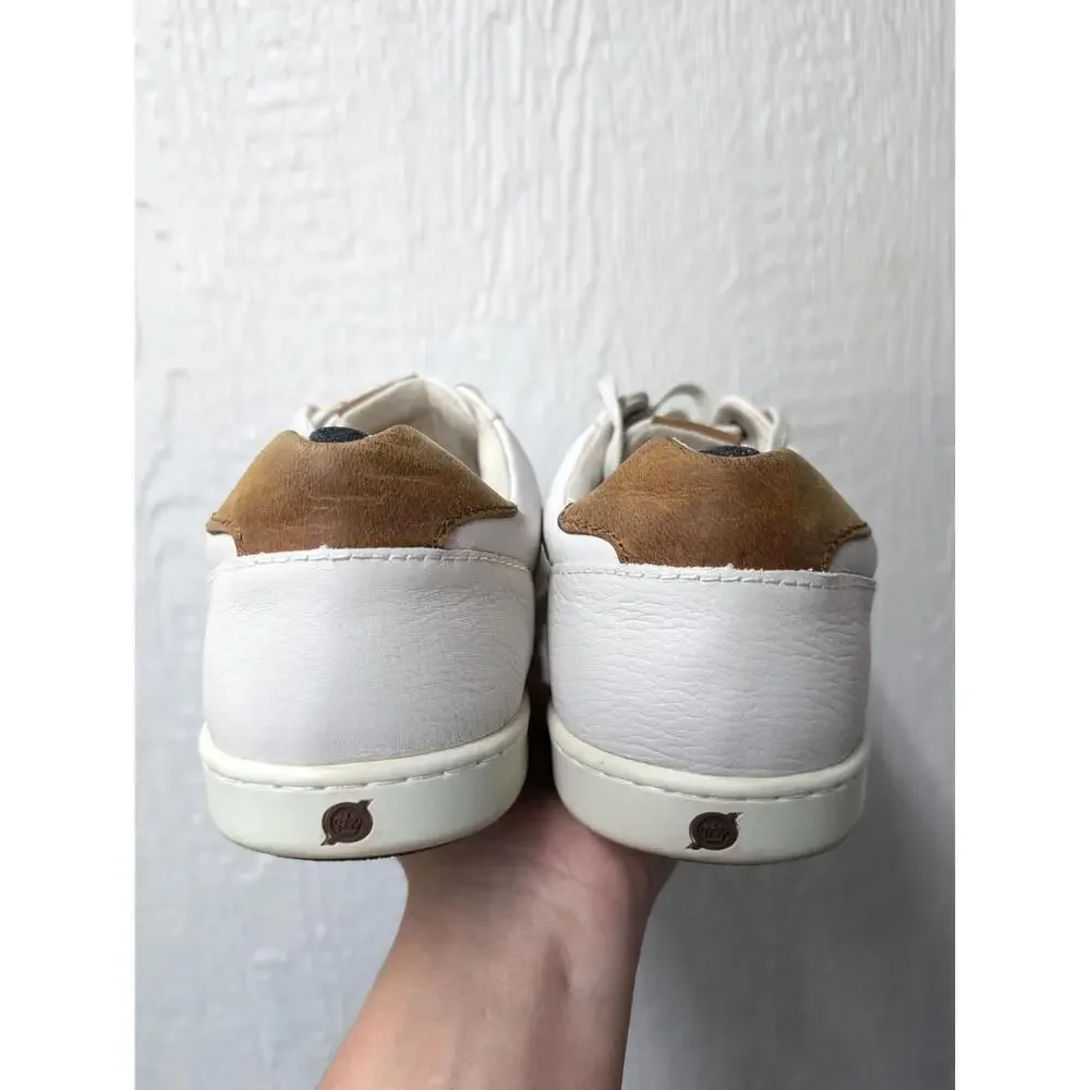 Born Ashram II White Leather Sneakers Shoes Preppy Minimalist Men's Size 13